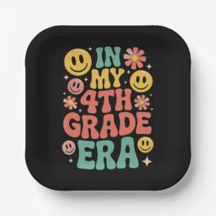 In meiner Zeit in der vierten Klasse Retro 4. Klas Pappteller