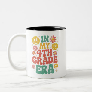 In meiner Zeit in der vierten Klasse Retro 4. Klas Zweifarbige Tasse