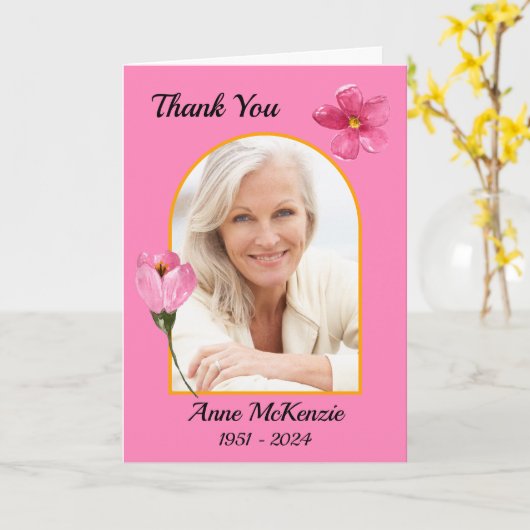 In Memorial danke Karte (Gelbe Blume)