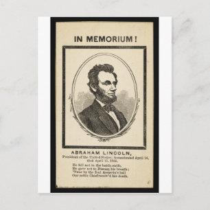 In Memoriam! Abraham Lincoln, Präsident der Verein Postkarte