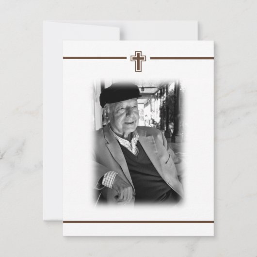 In Memoriam Crucifix Cross Death Notice Foto Einladung (Vorderseite)