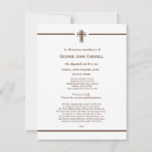 In Memoriam Crucifix Cross Death Notice Foto Einladung (Rückseite)