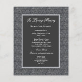 In Memoriam Erinnerung Foto über den Tod Flyer (Hinten)