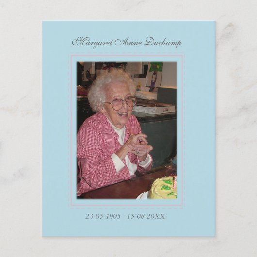 In Memoriam Erinnerung Foto über den Tod Flyer (Vorne)