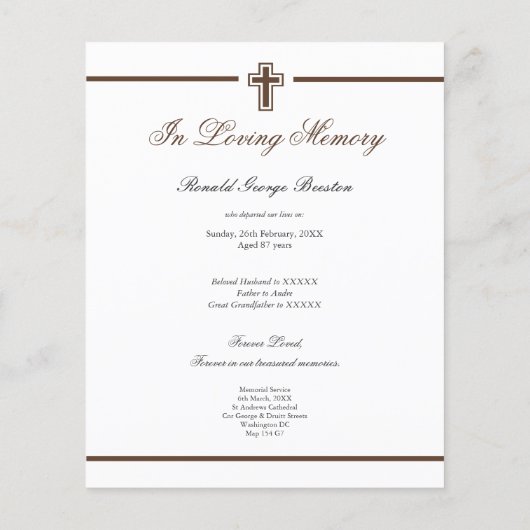 In Memoriam Erinnerung Foto über den Tod Flyer (Hinten)