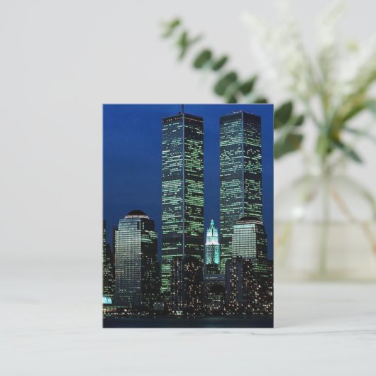 In Memoriam in Erinnerung an Twin Towers WTC NYC Postkarte (Stehend Vorderseite)