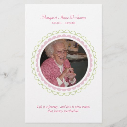 In Memoriam Liebe Erinnerung Beerdigung Foto Ausge Flyer (Vorne)