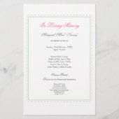 In Memoriam Liebe Erinnerung Beerdigung Foto Ausge Flyer (Hinten)