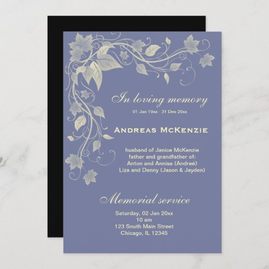 in Memoriam Programm (Vorne/Hinten)