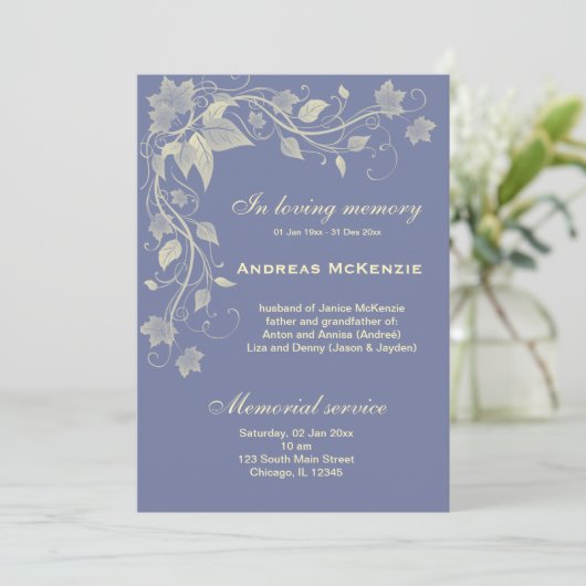 in Memoriam Programm (Stehend Vorderseite)