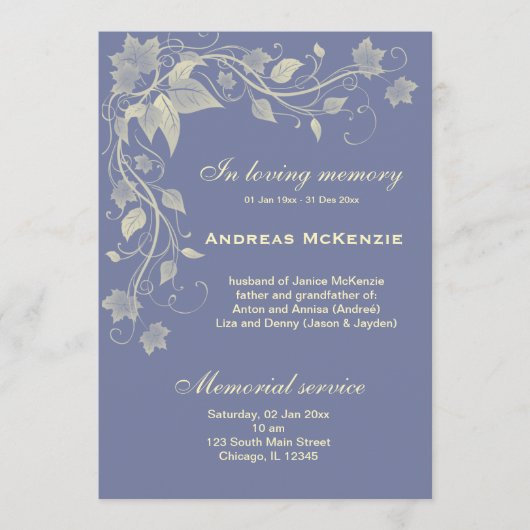 in Memoriam Programm (Vorderseite)