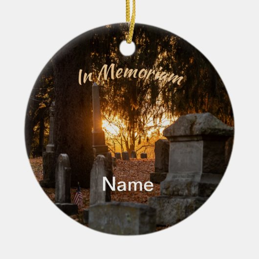 In Memoriam Sunset Keramik Ornament (Vorne)