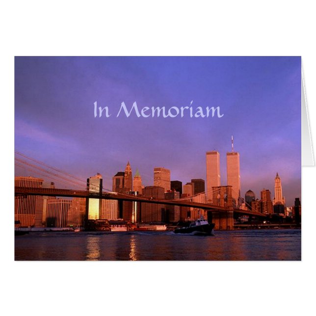 "in Memoriam" Twin Tower-World Trade Center NYC (Vorderseite (Horizontal))