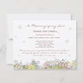 In Memoriam vielen Dank an Ehemann oder Ehefrau To Einladung (Rückseite)