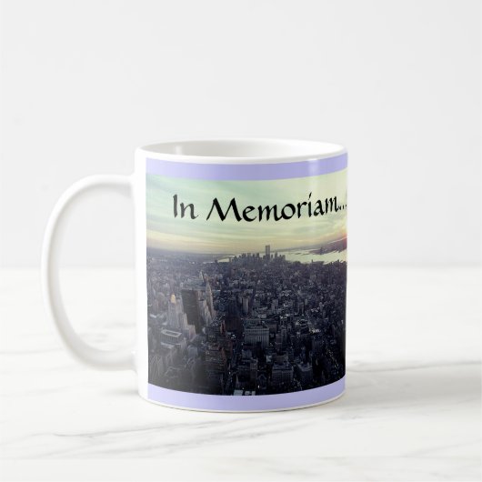 In Memoriam zum Gedenken an Twin Tower WTC NYC Kaffeetasse (Links)