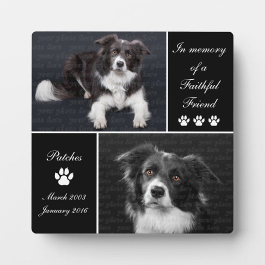 In Memory Dog Foto von Memorial Keepsake Fotoplatte (Vorderseite)