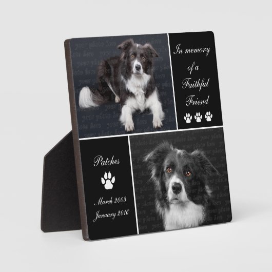 In Memory Dog Foto von Memorial Keepsake Fotoplatte (Vorderseite)