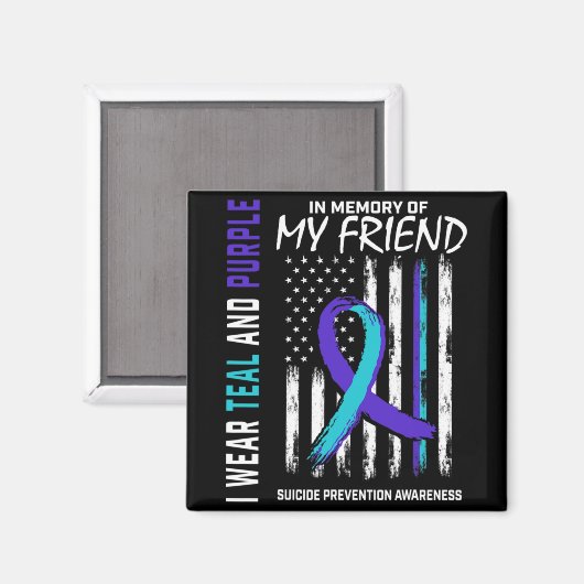 In Memory Friend Suicide Awareness Prevention Amer Magnet (Vorderseite/Rückseite)