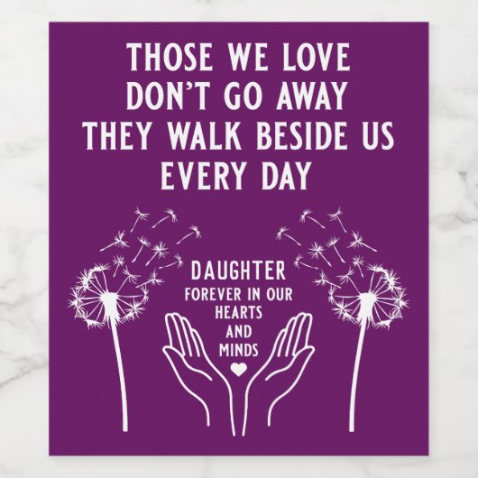 In Memory Funeral Reception Weinetikett (Einzelnes Label)