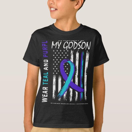 In Memory Godson Suicide Awareness Prevention Amer T-Shirt (Vorderseite)