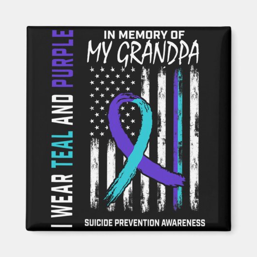 In Memory Grandpa Suicide Awareness Prevention Ame Magnet (Vorne)