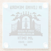 In Memory Motorbike Rider Biker Begräbnis Geschenk Glasuntersetzer (Rückseite)