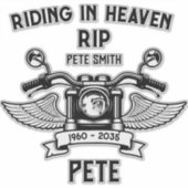 In Memory Motorbike Rider Biker Funeral Aufkleber (Vorderseite)