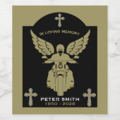 In Memory Motorbike Rider Biker Funeral Weinetikett (Einzelnes Label)