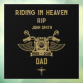 In Memory Motorradfahrer-Beerdigung Fensteraufkleber (Blatt 3)