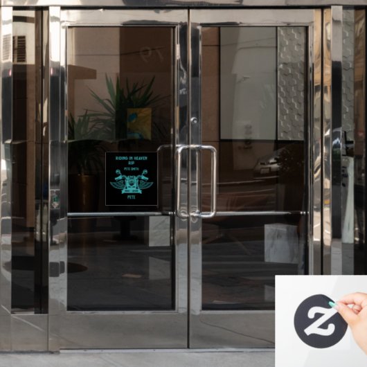 In Memory Motorradfahrer-Beerdigung Fensteraufkleber (Büro Tür)