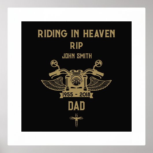 In Memory Motorradfahrer-Beerdigung Foliendrucke (Vorderseite)