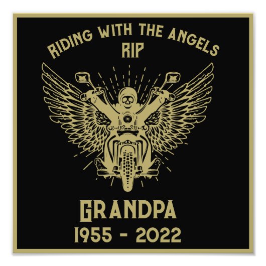 In Memory Motorradfahrer Beerdigung Fotodruck (Vorne)