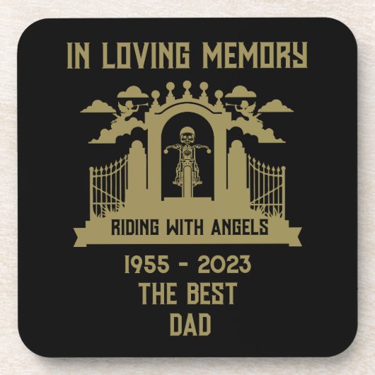 In Memory Motorradfahrer-Beerdigung Getränkeuntersetzer (Vorderseite)