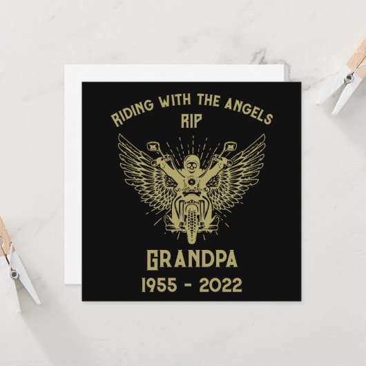 In Memory Motorradfahrer Beerdigung Karte (Vorderseite/Rückseite Beispiel)