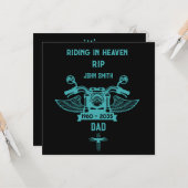 In Memory Motorradfahrer-Beerdigung Karte (Vorderseite/Rückseite Beispiel)