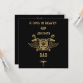 In Memory Motorradfahrer-Beerdigung Karte (Vorderseite/Rückseite Beispiel)