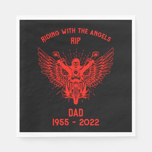 In Memory Motorradfahrer Beerdigung Serviette (Vorderseite)