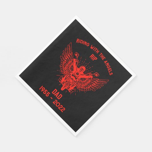 In Memory Motorradfahrer Beerdigung Serviette (Ecke)
