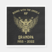 In Memory Motorradfahrer Beerdigung Serviette (Vorderseite)