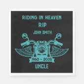 In Memory Motorradfahrer-Beerdigung Serviette (Vorderseite)