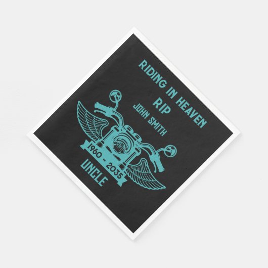 In Memory Motorradfahrer-Beerdigung Serviette (Ecke)