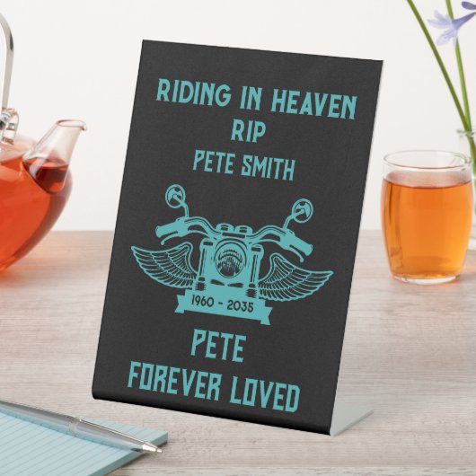 In Memory Motorradfahrer-Beerdigung Sockelschild (In Situ)