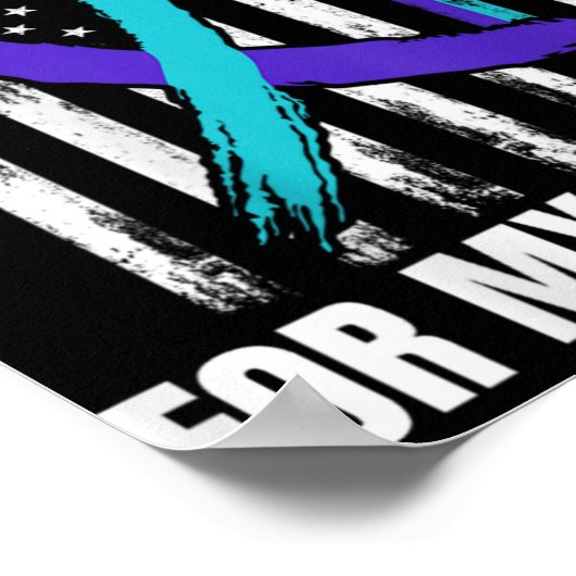 In Memory Of Brother Suicide Awareness Flag Graphi Poster (Ecke)