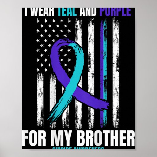 In Memory Of Brother Suicide Awareness Flag Graphi Poster (Vorne)