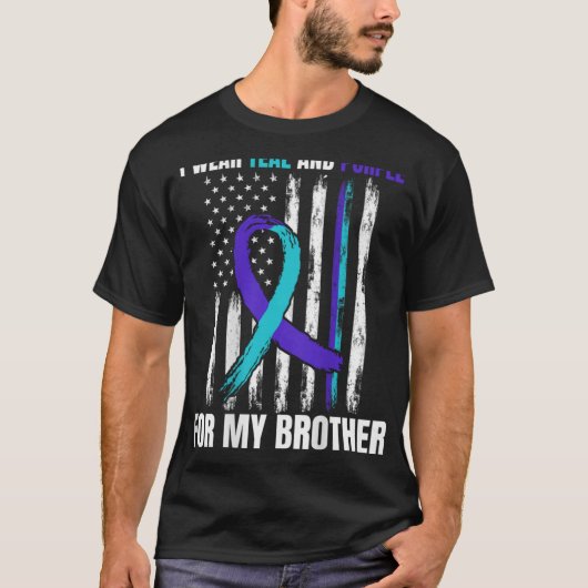 In Memory Of Brother Suicide Awareness Flag Graphi T-Shirt (Vorderseite)