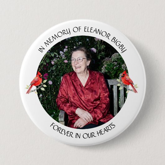 In Memory of | Cardinal Memorial Keepsake Button (Vorderseite)
