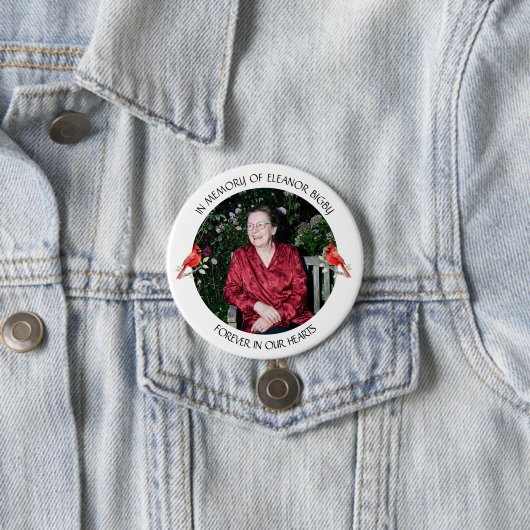 In Memory of | Cardinal Memorial Keepsake Button (Beispiel)