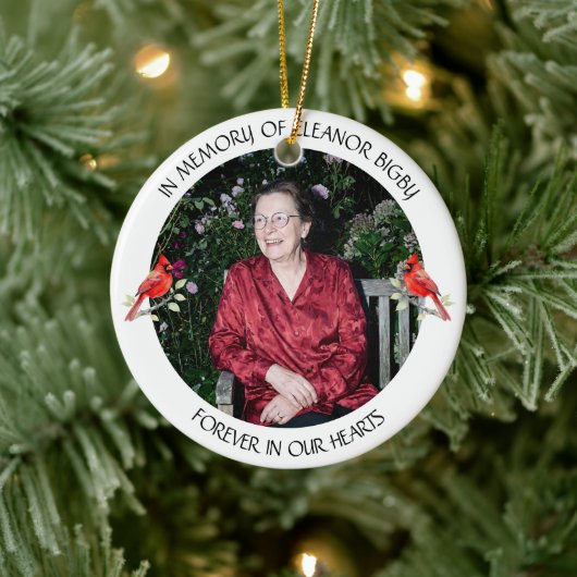 In Memory of | Cardinal Poem Memorial Keepsake Keramik Ornament (Baum)