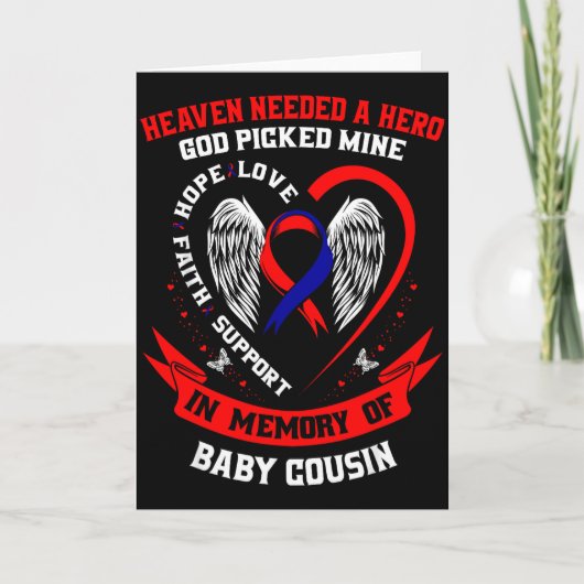 In Memory Of Cousin Chd Awareness Month Graphic Wi Karte (Vorderseite)