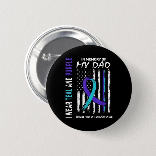 In Memory Of Dad Suicide Awareness Prevention Amer Button (Vorne & Hinten)